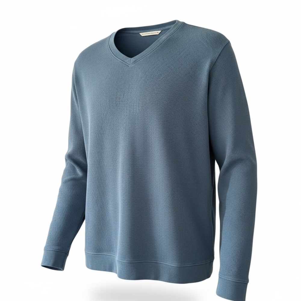 Cutter & Buck V-neck pullover blue color size Large 100% PIMA cotton Pre-Loved
